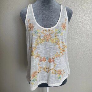2B Bebe Women’s Medium Sheer Floral Racerback Tank Top